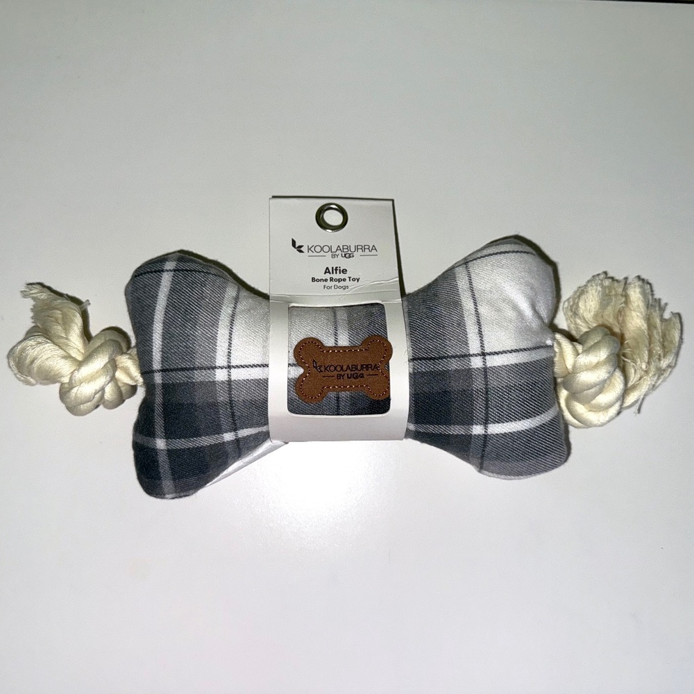 Kookaburra by Ugg Dog Bone Rope Toy Plaid